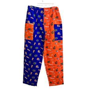 NCAA Florida Gators Pajama Pants Unisex Large Blue Orange Excellent Split Design